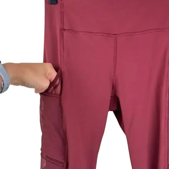 Lululemon Speed Up Leggings Mesh Panels Full Length Mid Rise 28" Savannah Brown - Picture 10 of 14